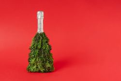 Champagne bottle Christmas tree concept