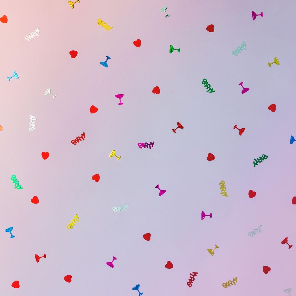 Pattern background made of party confetti