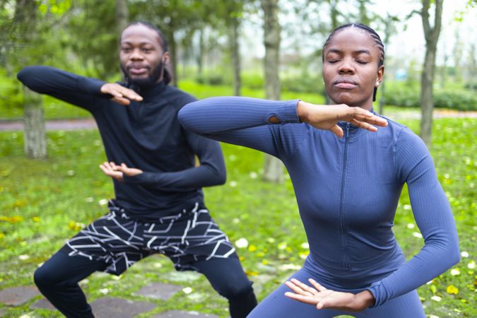 Mindfulness training in the morning with a friend.
