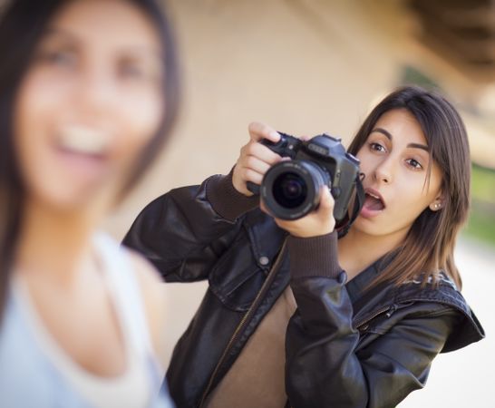 Excited Female Persian Photographer Spots Celebrity
