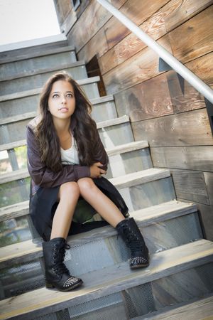 Female Adult Portrait on Staircase