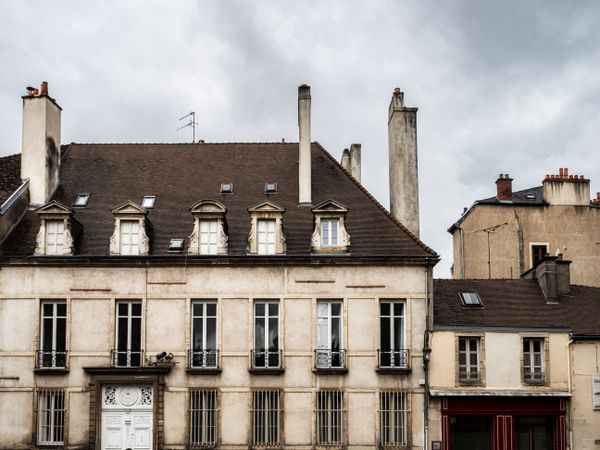 Medieval city of Dijon, capital of Burgundy. Cozy, cute center of the old town.