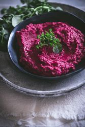 Hummus on plate