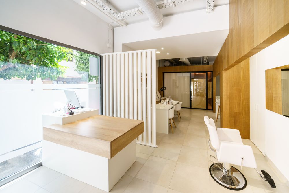 Front desk of empty beauty spa
