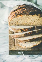 Close up of homemade sliced bread loaf