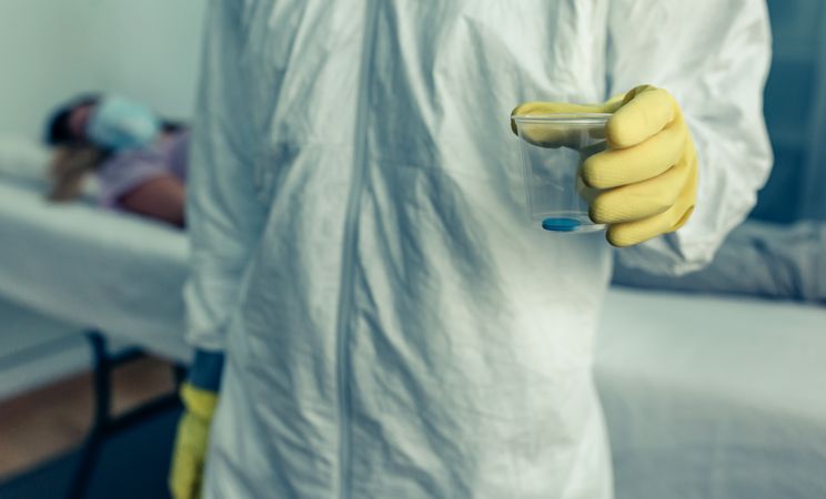 Doctor with medication for a patient