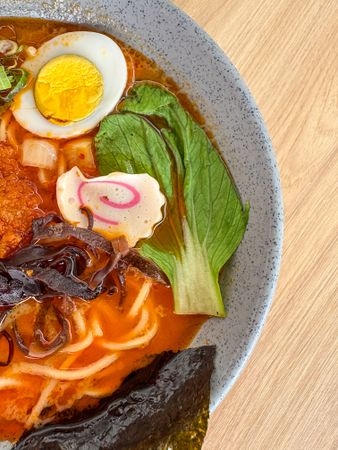Japanese Spicy Ramen with Egg and Vegetables