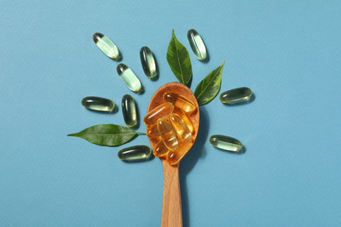 Immunity support capsules - Omega, health care concept