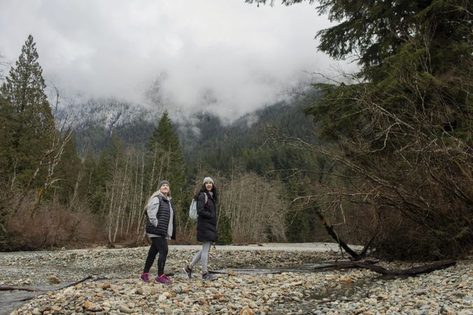 Woman and young Female in the mountains