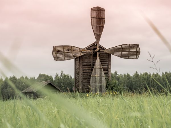 Engaging old wooden windmill in Finland