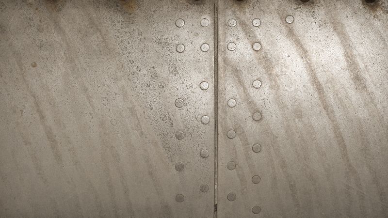 Industrial metal surface with riveted dots and aged steel texture