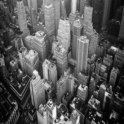 High-angle view of city in grayscale 5qBvw4