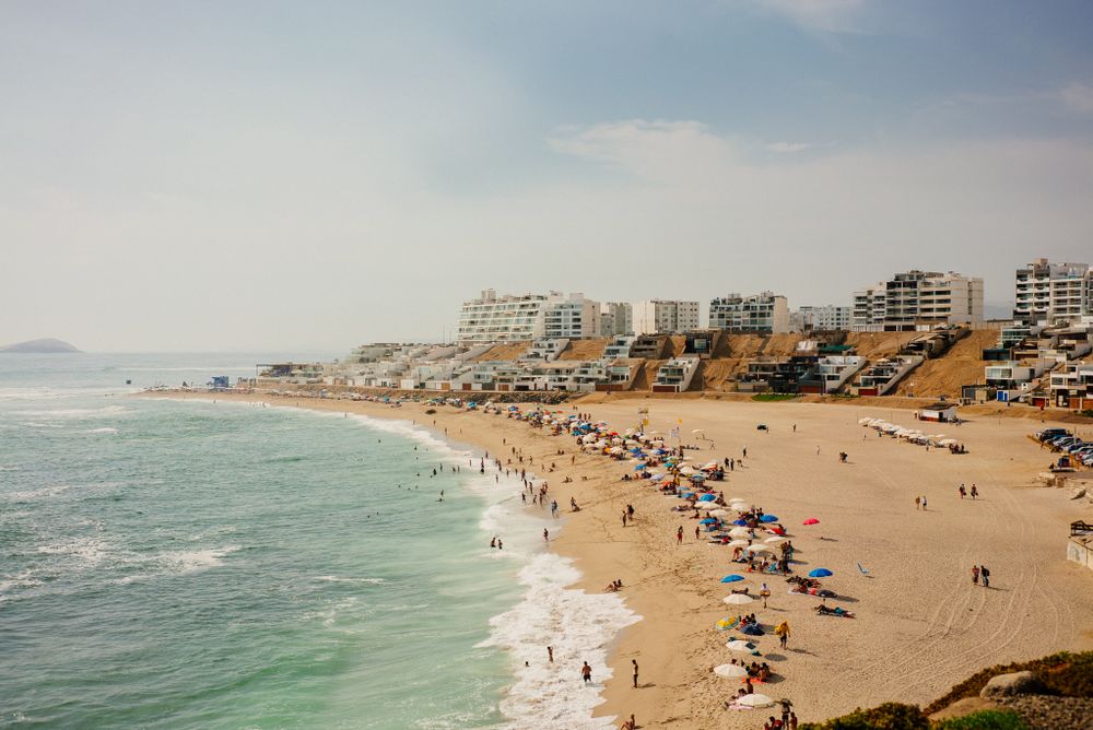 People on beach in Peru
