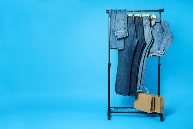 Concept of jeans, casual clothes concept, jeans as daily wear