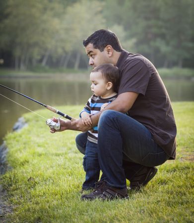 Father and Son Fishing