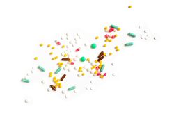 Pills on plain background
