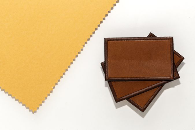 Natural leather labels for price or advertising