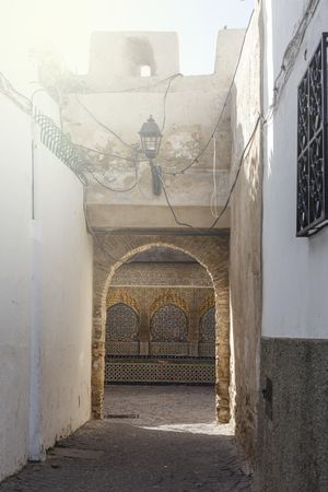 Way between buildings on street