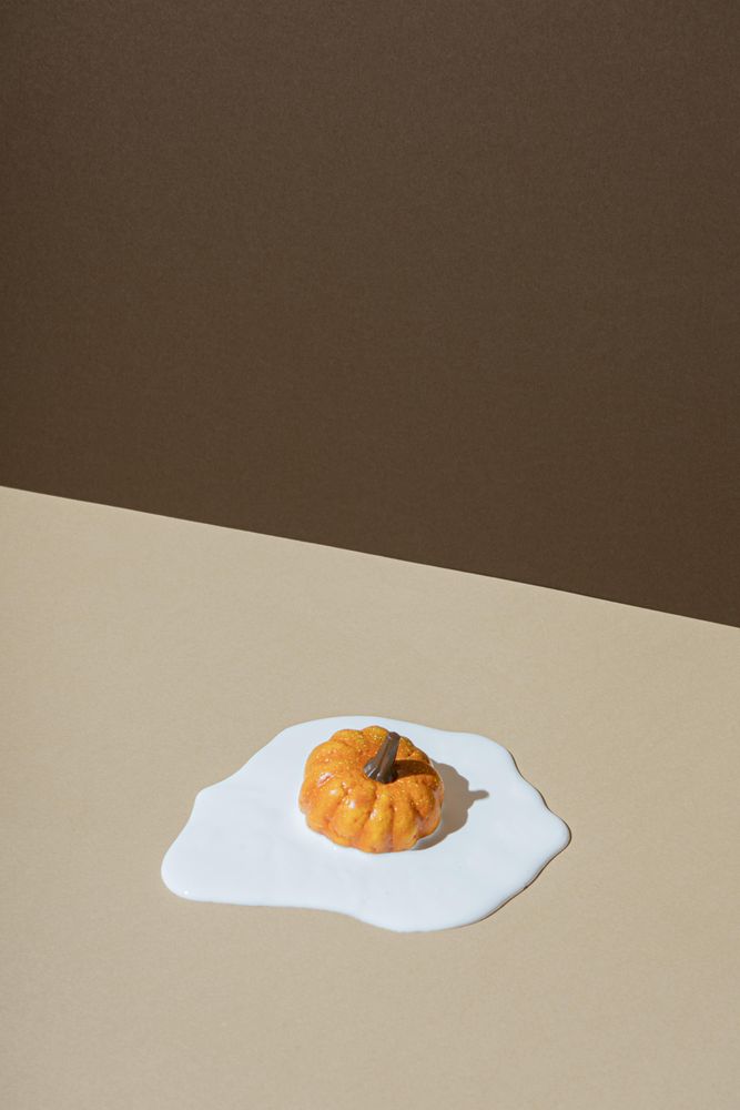 Egg with pumpkins as yoke