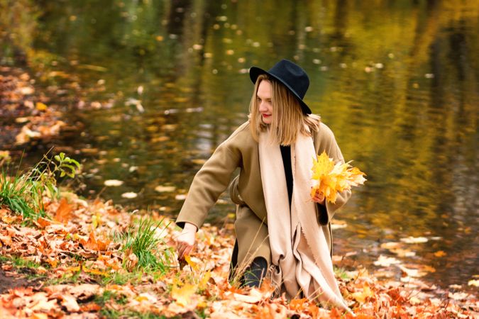 Woman during autumn season