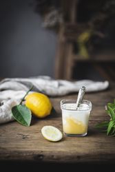 Homemade yogurt with lemon curd
