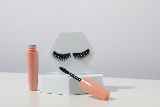 False eyelashes, concept of different makeup accessories