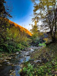 Stream of water in Romanian countryside