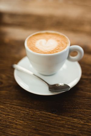 Delicious hot coffee with latte art