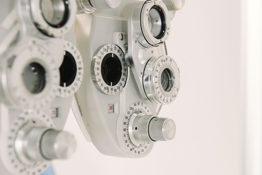 Vision test machine in doctor office