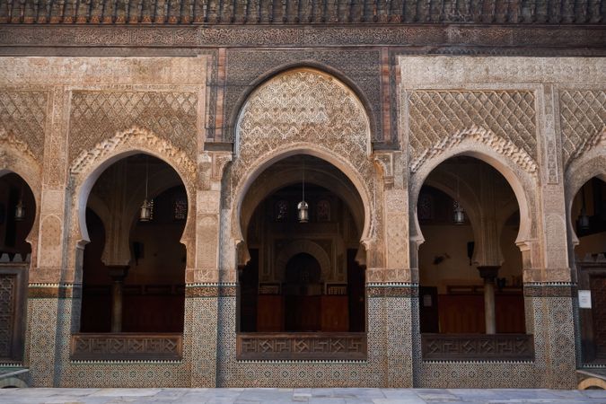 Ancient building with vintage doors