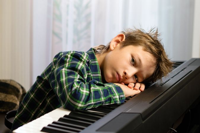 Tired Young Pianist Resting