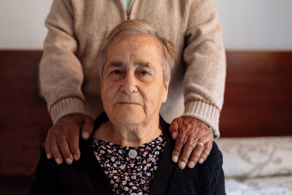 mature couple in interior of their house