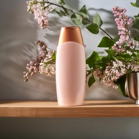 Shampoo botlle with flowers