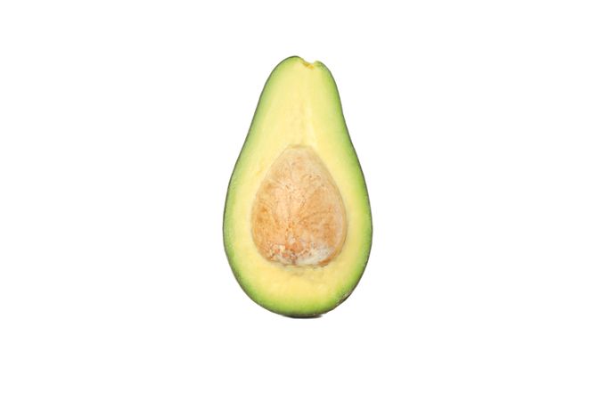 Half of ripe avocado isolated on blank background