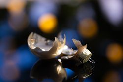 Broken Christmas Ornament On Tree