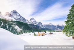 Alpine village in winter decor 5lnz6b