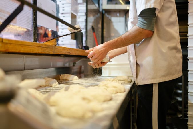 Baker's hands kneading