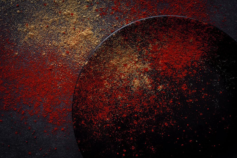From above picture of composition of dish and spices