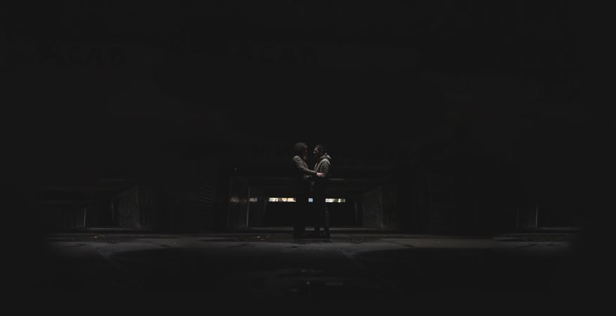 A couple holding each other.