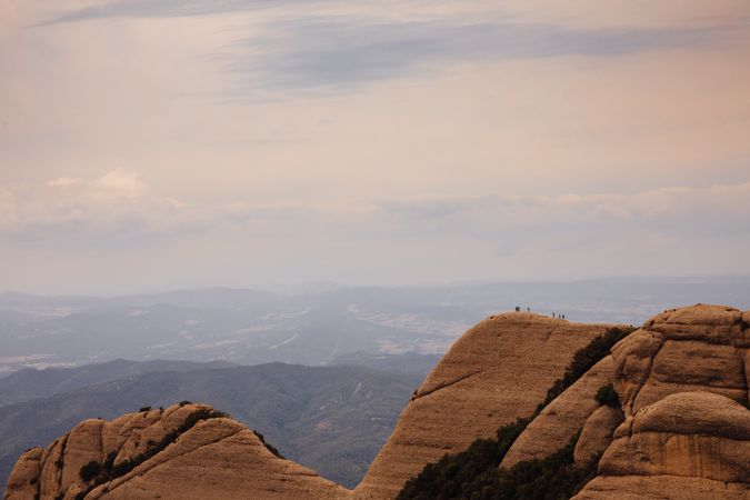 Climbers climbing the mountain of Montserrat,