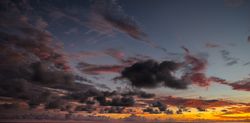 Grey clouds in sky at dawn
