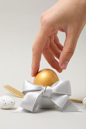 Concept of Richness and prosperity, golden eggs