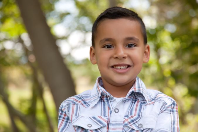 Handsome Young Boy in the Park