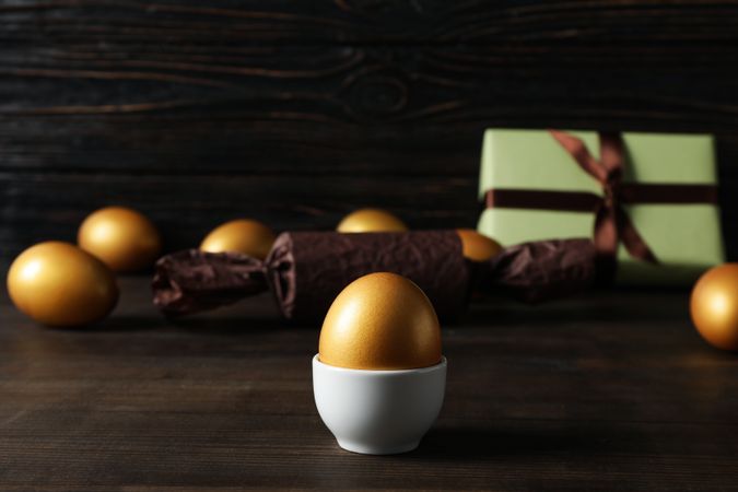 Pension rewards, returns and investment funding concepts, golden eggs
