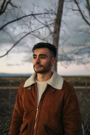 Portrait of an attractive man in nature