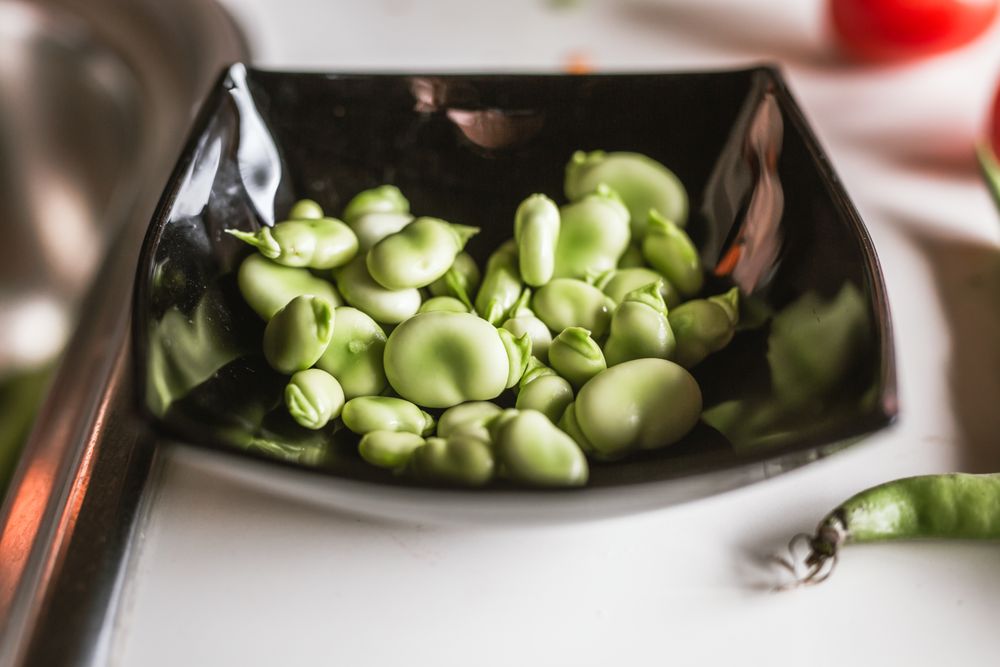 Plate of ripe beans