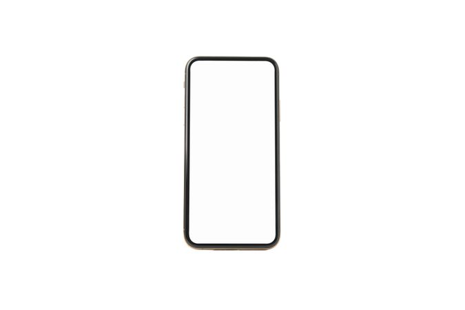 Phone with empty screen isolated on plain background