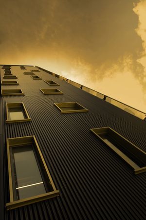 Modern office building with geometry windows