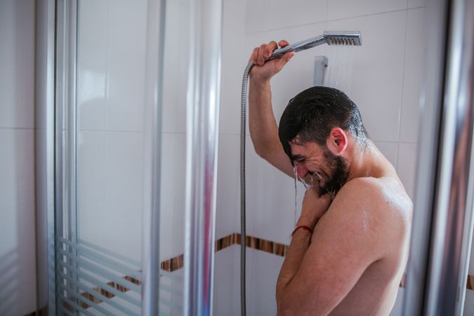 Man in the shower