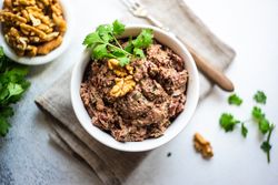 Traditional Georgian bean dish - lobio with walnut